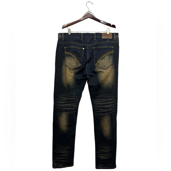 BLACK LEAF Men's Distressed Jeans Blue 38/34 - Picture 10 of 12